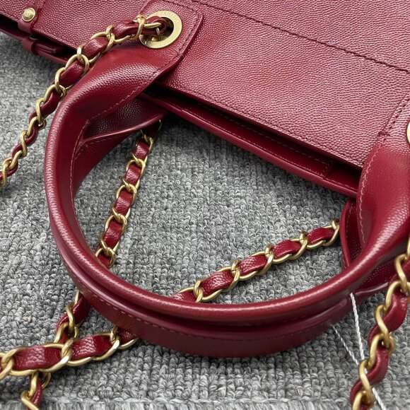 100% Authentic CHANEL DeauVille Medium Leather Satchel Bag - Picture 10 of 16